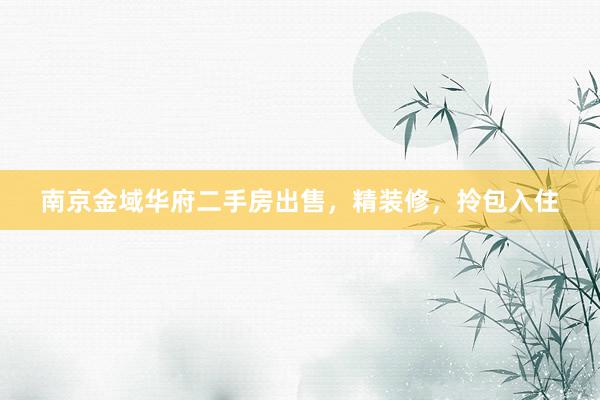 南京金域华府二手房出售，精装修，拎包入住